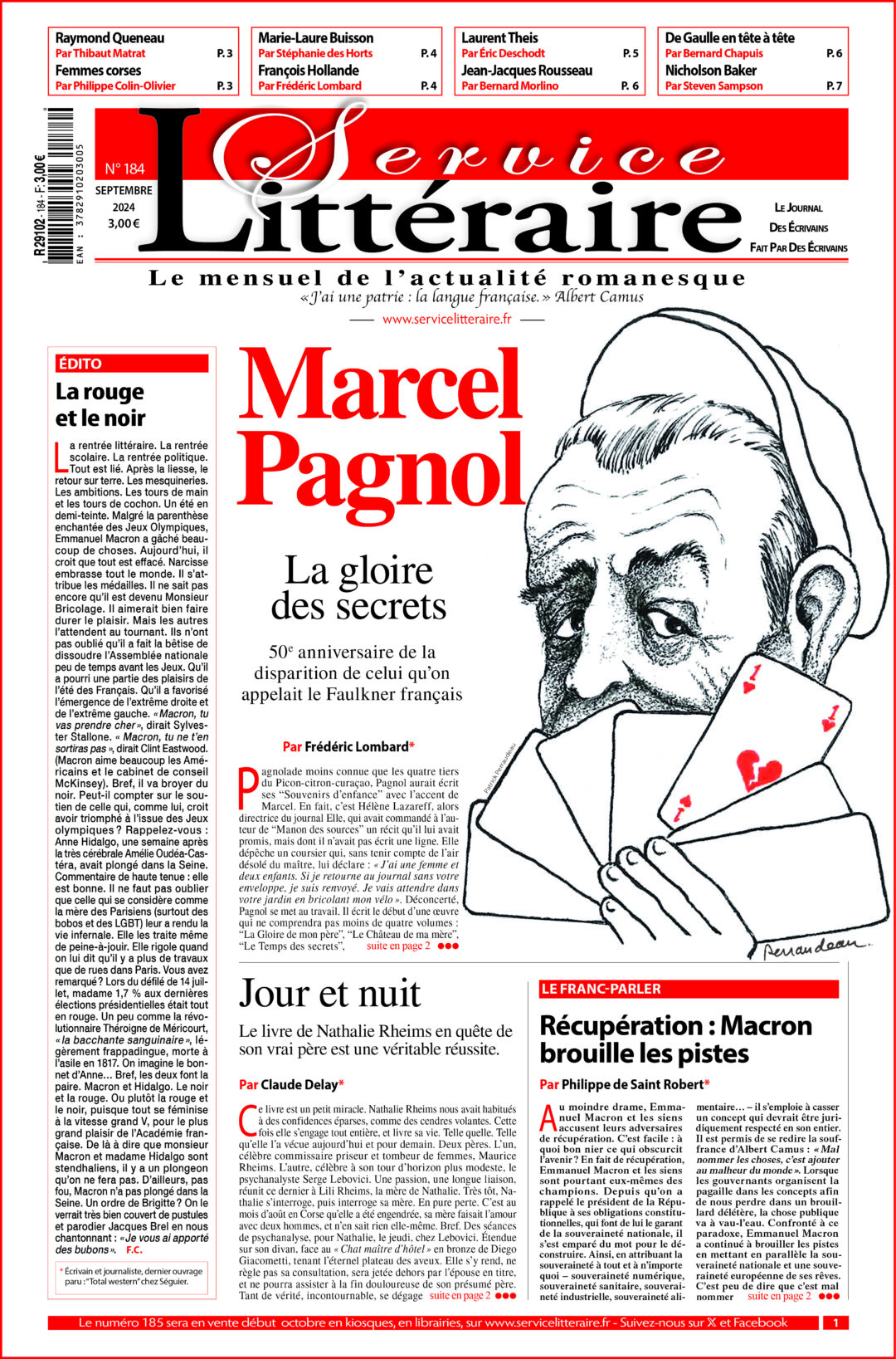 Une_184 Marcel Pagnol septembre 2024