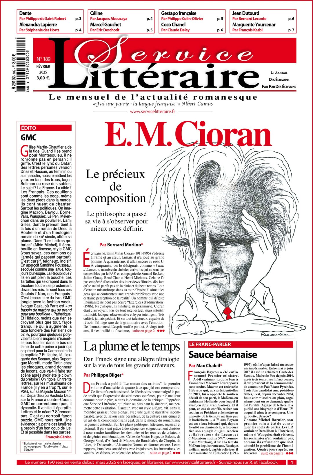 Une 189 Cioran Février 2025